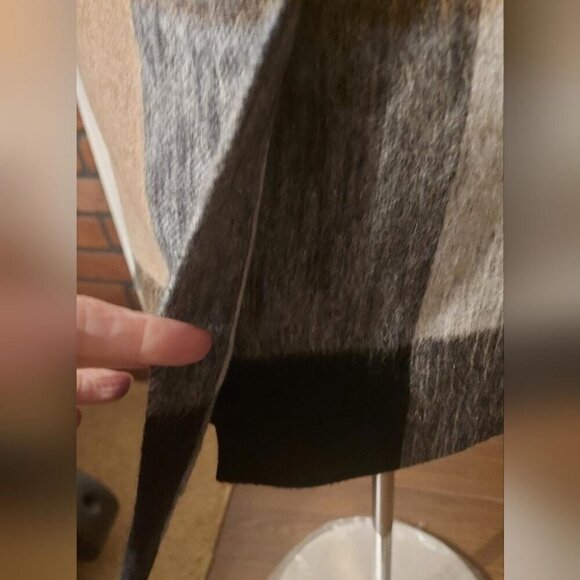 Dark Academia Wool Skirt Faux Wrap Plaid Cozy Library Core - Picture 3 of 10